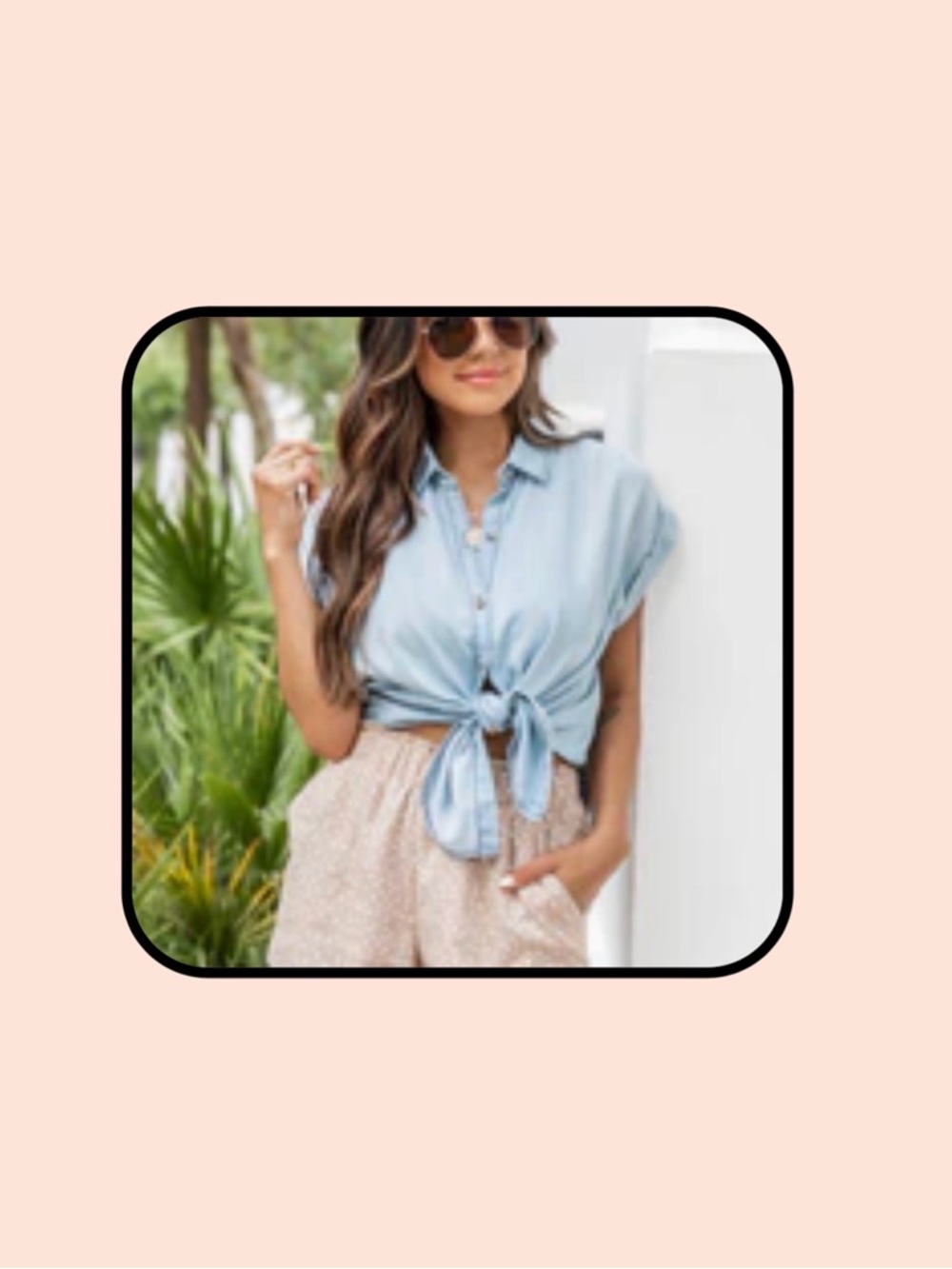 Pink Lily simple reference tan polka dot shorts